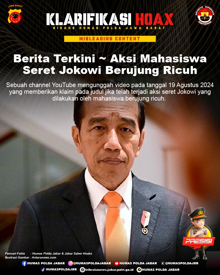 Aksi Mahasiswa Seret Jokowi Berujung Ricuh – Tribratanews Polda Jabar